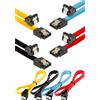 POPPSTAR 4x cavo dati SSD HDD Sata 3 (0,5 m, spina diritta a 90° angolata) (fino a 6 Gbps), cavo sata per dischi rigidi, scheda madre, modding case PC, nero, giallo, rosso, blu