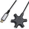 Oluote Adattatore Jack per Cuffie da USB C a 3,5mm, Cavo Tipo C a 5 Vie 3,5mm TRS Audio Aux Adattatore Jack per Cuffie (10M)