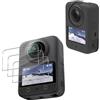 Haofun Silicone Cover per DJI Osmo 360, con 9H HD Ultra Vetro Temperato Pellicola Protettiva*2 + Nero Silicone Protettiva Custodia*1, Protezione Completa