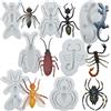 Sijiangmold Set di 7 stampi in silicone a forma di insetti, api, scorpioni, ragni, formiche, lucertole, mosche, scarafaggi, caramelle, decorazioni per torte, cioccolato, cupcake, pasta polimerica