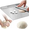 PRM Acciai – Tagliere In Acciaio Inox Per Cucina 400x500 Mm – Spianatoia Per Impastare Pizza, Pane E Dolci – Con Piega Frontale E Tappetino Antiscivolo