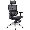 Unisit Seduta ergonomica c/bracc Groove Pro GV1PG in rete autoportante nero