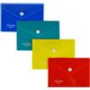 Plastibor Busta con bottone in PP 14,5 x 10,5cm colori assortiti Plastibor (Conf.4)