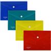 Plastibor Busta con bottone in PP 19 x 14 cm colori assortiti Plastibor (Conf.4)