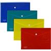 Plastibor Busta con bottone in PP 23,9 x 16,9cm colori assortiti Plastibor (Conf.4)