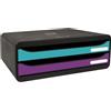 EXACOMPTA Cassettiera Toolbox 2 cassetti Titane colori assortiti Exacompta