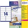 AVERY Etichetta adesiva L7163 bianca 15fg A4 99,1x38,1mm (14et/fg) Avery