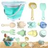 Neuytiky Giochi Spiaggia Bambini | 11 Pezzi con Secchiello Pieghevole & Formine | Giochi Spiaggia Bambini 1 Anno | Sabbia & Acqua | Set Spiaggia Bambino (Colori Vivaci)