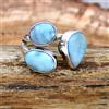 Caraibi Larimar Gemma 925 Argento Sterling Natale Anello Tutte le Misure AR-13