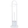 WENKO Piantana portarotolo e scopino WC Siena bianco - WC-Bürstenhalter, Acciaio, 19 x 63 x 19 cm, Bianco
