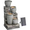 Teamson Home 4 Livelli Fontana Solare Grigio per Esterni Decorativa