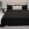 PETTI Artigiani Italiani - Set Lenzuola Cotone Matrimoniali 4 Pezzi, Completo Letto con Lenzuolo Sopra, Lenzuolo Sotto con Angoli Elasticizzati e 2 Federe Lenzuola Nero