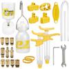 Vepazony Kit di sfiato per freni Shimano Magura Tektro, con adattatori in ottone, istruzioni per lo sfiato idraulico, kit di servizio, freni a disco, sfiato