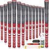 SAPLIZE Manopole da golf 13 pezzi con kit di rigonfiamento completo, dimensioni standard, impugnature ibride per mazze da golf, rosso