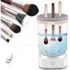 Alaoo Pulitore Pennelli Trucco Elettrico, Cosmetic Brush Cleaner, Detergente per Pennelli per Trucco Alimentato Tramite USB, Pulitore Pennelli Trucco Pulizia Rapida,Quadrato trasparente