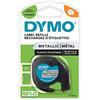 Dymo LetraTag etichette originali Metallic autoadesiva | rotolo da 12 mm x 4 m | stampa nera su argento metallico | LT etichette autoadesive per etichettatrice LetraTag | 1 pezzo