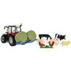 Britains Massey Fergusson 5612 - Set da gioco per trattore, modello Britains con rimorchio e 5 animali in scala 1:32, giocattolo da fattoria, adatto per collezionisti e bambini dai 3 anni in su