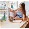 Komar Disney - Adesivo per finestra, motivo Frozen, dimensioni: 30 x 30 cm, 2 fogli, per cameretta dei bambini, per finestra