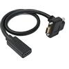 SYSTEM-S Cavo USB 3.1 30 cm Tipo C maschio a femmina adattatore angolare a vite in nero