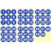 PATIKIL Adesivi numerati da 1 a 50 da 2 pollici / 50mm, Etichette rotondo autoadesive in vinile colorate per classificazione inventario organizzazione scatole, Blu