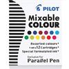 Pilot Set Of 12 Cartridges For Parallel Pen, multicolore