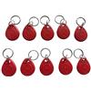JWFKWNH 125 khz portachiavi Access RFID tag em4100 RFID Key (confezione da 10) (rosso)