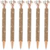 PATIKIL Penna A Sfera Con Cristalli 6Pcs Penna Metallo Cristallo Diamante Twist 1.0mm Punto Medio Inchiostro Nero Brillante Per Appunti Journaling Dorata