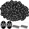 Tenare 2 Set Targhette Numerate 1-200 Plastica Targhette Portachiavi 1-200 | 1-200 numeri per guardaroba, etichette con numeri da 1 a 200, schede per guardaroba, hotel, senza portachiavi (nero)