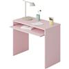 Habitdesign Hugo F02 Scrivania, Melamina, Rosa Nuvola, 90 x 54 x 79 cm