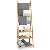 Relaxdays 10020290 Porta Asciugamani/Salviette da Terra, Legno, Marrone, 31x53x152 cm