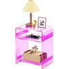 solaround Tavolino da Salotto in Acrilico, Comodino Tavolino Basso, per Soggiorno, 40 x 30 x 50 cm (Rosa)