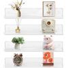 Gucass 4 Pezzi Acrilico Mensole da Muro Senza Foratura, Trasparente Mensole da Parete 30cm, Mensola Adesiva Floating Shelves, per Cameretta, Bagno, Cucina, Salotto, Camera, Studio