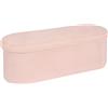 PINPLUS Pouf con Contenitore, Sgabello Imbottito Pieghevole in Tessuto Bouclé, Panchetta con Vano di Rimaneggio per Camera, Soggiorno, Ingresso, 110x38x38cm, Rosa