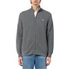 GANT Cardigan da Uomo Zipped Textured Cotton Cardigan, Grigio Scuro mélange, S