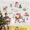 decalmile Natale Adesivi Vetrofanie Babbo Natale Renna Adesivi Murali Pinguino Pupazzo di Neve Sticker da Muro Finestra Fiocco di Neve Vetro Porta Finestra Festa Decorazione