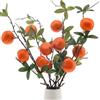 Woration 4 rami d'arancio artificiali di mandarino, in plastica, stelo con frutta finta vegetazione per la casa, decorazione fai da te, puntelli da 49 cm