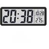 Lancoon Orologio da parete digitale LCD con temperatura silenziosa data 12/24 ore ℃/℉ Interruttore da tavolo appeso 2 tipi di posizionamento facile da usare per camera da letto decorazione domestica