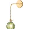 DLGLOLIN Applique da parete interna con interruttore Paralume in vetro verde lampada da parete a forma di fiore illuminazione da parete per bagno soggiorno camera da letto cucina