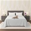 Byour3 - Copriletto PURO COTONE Organico 100% LEGGERO Letto Matrimoniale Singolo Piazza e Mezza Granfoulard Rettangolare Anallergico Telo Arredo Multiuso Copritutto (Bianco, Singolo)