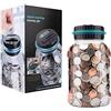 Vegena Digitale Salvadanaio Euro Counter, Salvadanaio Automatico Coin Counting Soldi Scatola per i Bambini e Adulti con Display LCD, Contamonete 1,8L Regalo Perfetto per Bambini