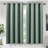 TOPICK Tende Oscuranti per Interni 2 Pezzi L 140 x A 175 cm Curtains Oscurante Tende per Soggiorno e Camera da Letto Termiche Isolanti Anti-Rumore con Anelli Moderne, Verde