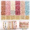 pekifaves Set di perline per braccialetti, 6 mm, set di perline colorate per realizzare gioielli di Natale, braccialetti dell'amicizia fai da te