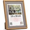 3-B Cornice portafoto Salo Duo - grigio/marrone (rovere) - 13 x 18 cm - Cornice in legno, cornice per foto con vetro acrilico