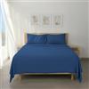 H HANSEL HOME Set Lenzuola Matrimoniali Letto 105x190/200cm, Completo Lenzuola 100% Microfibra Traspirante Morbido al Tatto - Include 1 lenzuolo sopra, 1 lenzuolo con angoli 30cm e 2 federa - Blu navy