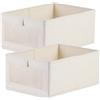Niviy Organizer Armadio,2 Pezzi Organizer Cassetti Salvaspazio 41x28x17cm,Scatole Portaoggetti Pieghevole,Bianco Organizzatori Armadio per Maglioni,Jeans,Vestiti,Magliette