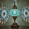 DEMMEX Lampada da Tavolo in Mosaico a Batteria - 30 cm H, 13 cm L, Lampada Portatile in Vetro per Interni ed Esterni, Luce Decorativa Fatta a Mano per Camera da Letto, Balcone, Patio e Campeggio