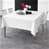 SUSANNA HOME DESIGN Tovaglia Effetto Lino, pratica ed elegante Grazie al suo Potere Antimacchia e Idrorepellente, Basta una Passata con Panno Umido -Lavabile in Lavatrice- 100% Poliestere (Bianco,140x360 cm)