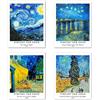 Berkin Arts Stampe da Parete Paesaggio Senza Cornice, Set di 4 Poster, Carta artistici di alta qualità Taglia: 20x25 cm, Starry Night Elegante Estetiche Artistico Famoso Dipinto per Bagno Vincent Van Gogh Prints