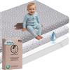 Mommybelly Set Lenzuola Lettino 70 x 140. 2 Lenzuola con Angoli in Cotone Jersey + 1 Coprimaterasso Impermeabile in Spugna per Lettino Bambino. Certificato OekoTex. Fantasia Stelle 140 x 70