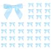 PATIKIL 50Pz Fiocchi Decorativi con Lacci Spirale 3.5 Fiocchetti per Bomboniere Mini Nastro di Raso per Fai da Te Decorazioni Regali Bottiglie Champagne Matrimoni Natale, Blu Nebbia